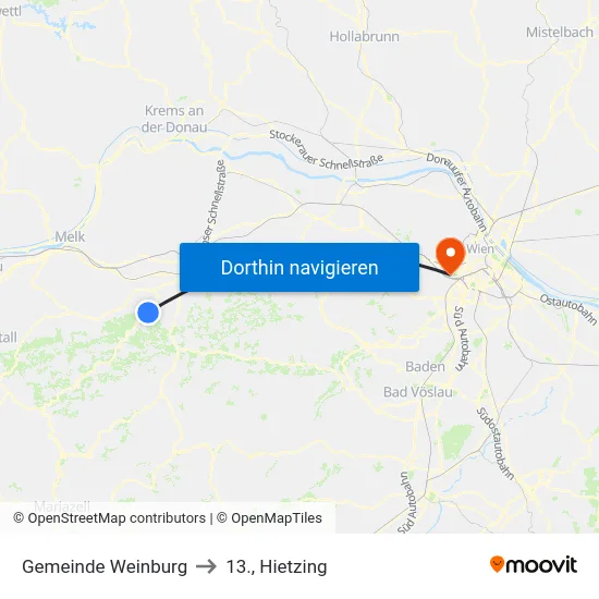 Gemeinde Weinburg to 13., Hietzing map