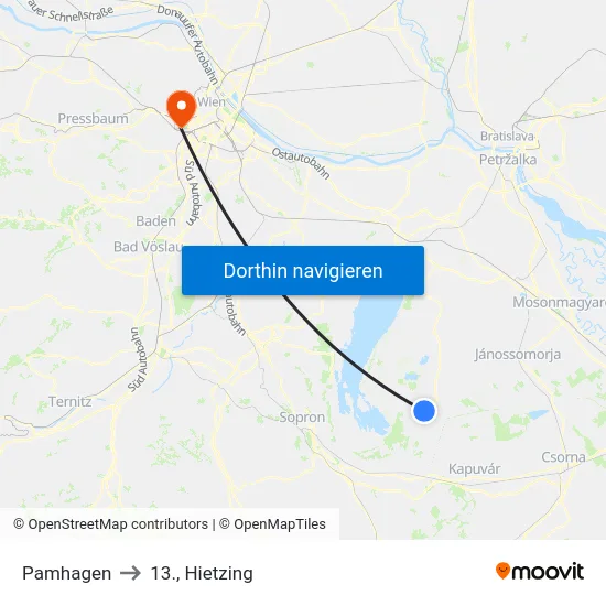 Pamhagen to 13., Hietzing map