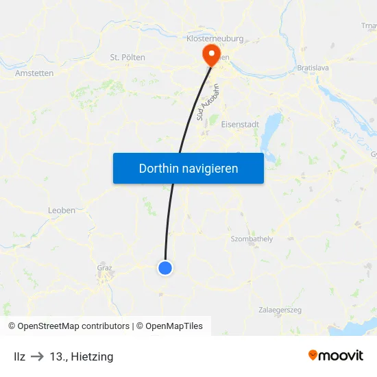 Ilz to 13., Hietzing map