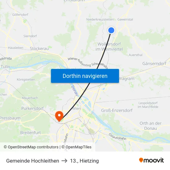 Gemeinde Hochleithen to 13., Hietzing map