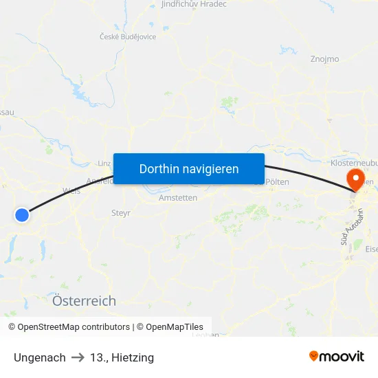Ungenach to 13., Hietzing map