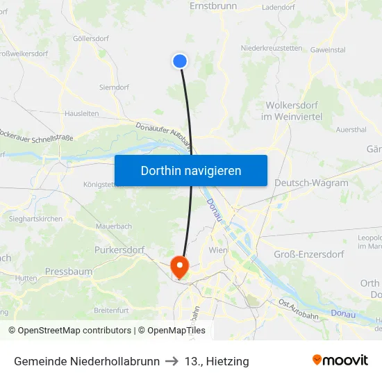 Gemeinde Niederhollabrunn to 13., Hietzing map