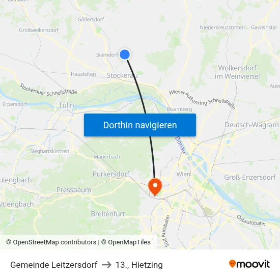 Gemeinde Leitzersdorf to 13., Hietzing map