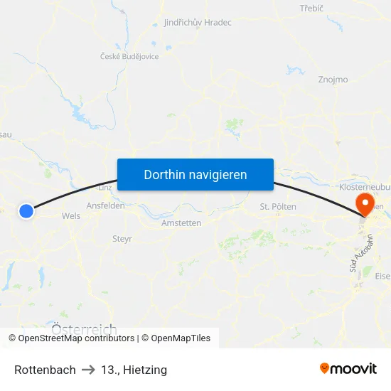 Rottenbach to 13., Hietzing map