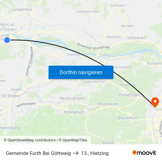 Gemeinde Furth Bei Göttweig to 13., Hietzing map