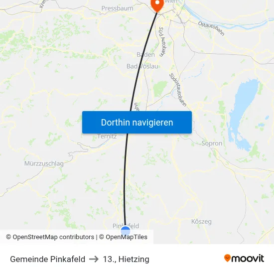 Gemeinde Pinkafeld to 13., Hietzing map