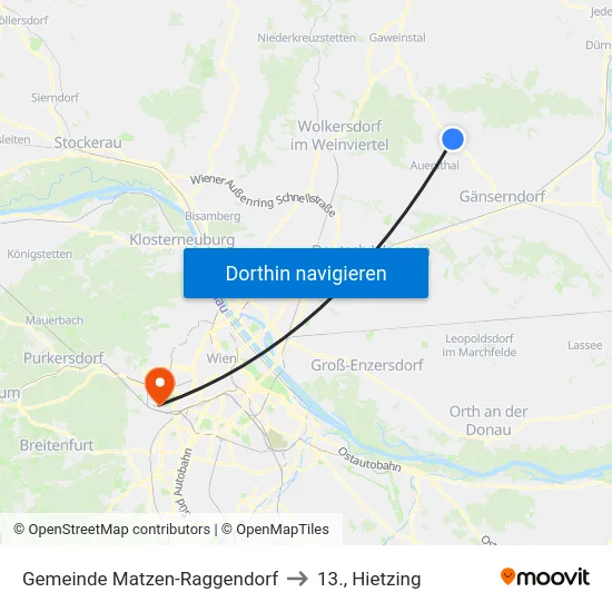 Gemeinde Matzen-Raggendorf to 13., Hietzing map