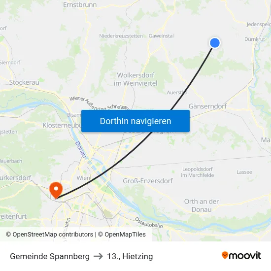 Gemeinde Spannberg to 13., Hietzing map