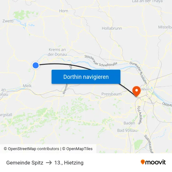 Gemeinde Spitz to 13., Hietzing map