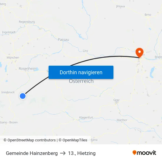 Gemeinde Hainzenberg to 13., Hietzing map