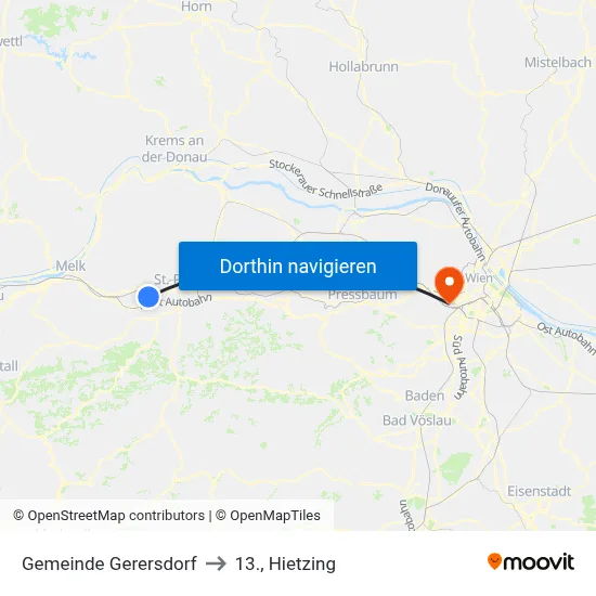 Gemeinde Gerersdorf to 13., Hietzing map