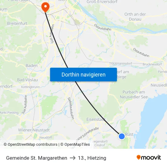 Gemeinde St. Margarethen to 13., Hietzing map