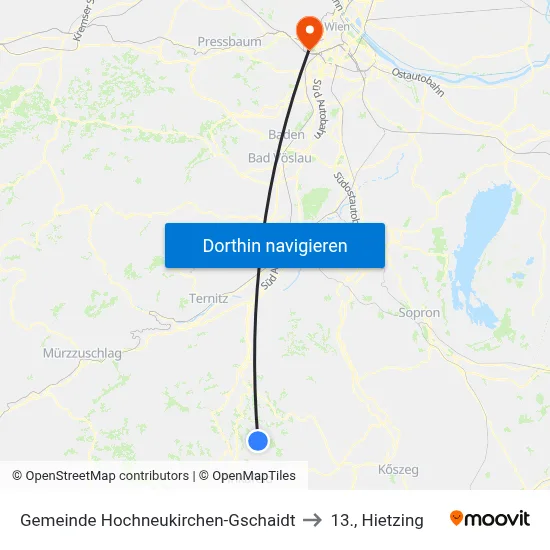 Gemeinde Hochneukirchen-Gschaidt to 13., Hietzing map