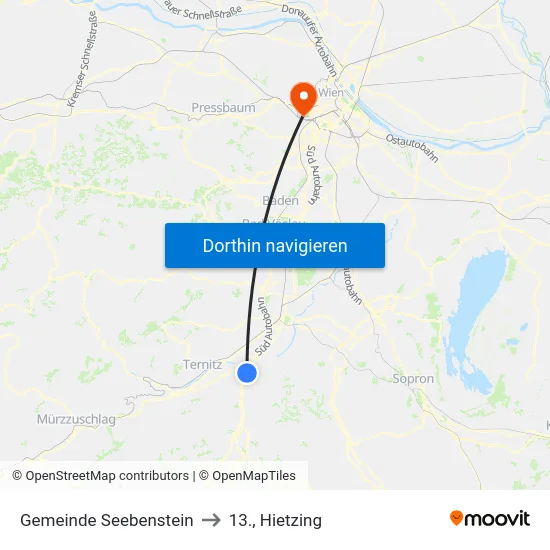 Gemeinde Seebenstein to 13., Hietzing map