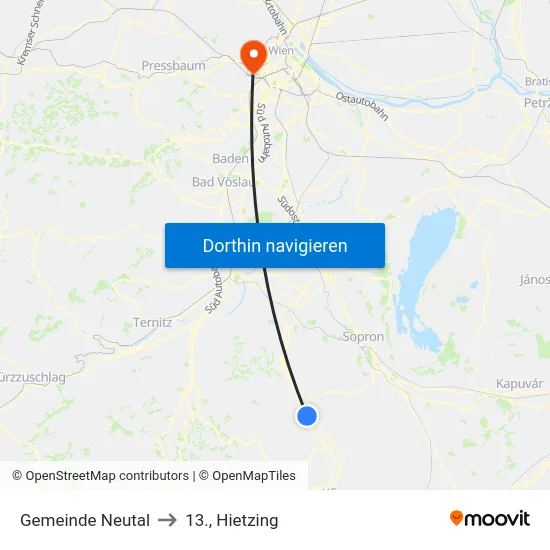 Gemeinde Neutal to 13., Hietzing map