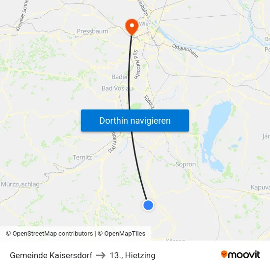 Gemeinde Kaisersdorf to 13., Hietzing map