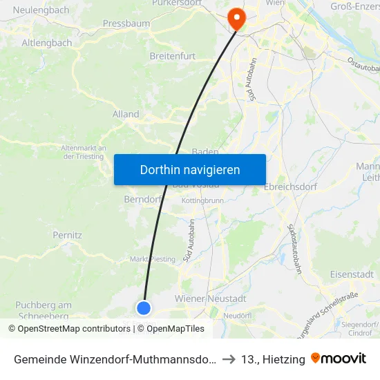 Gemeinde Winzendorf-Muthmannsdorf to 13., Hietzing map