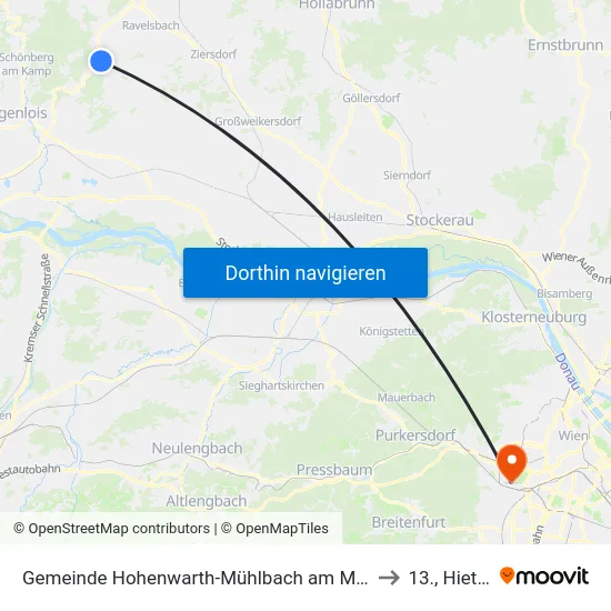 Gemeinde Hohenwarth-Mühlbach am Manhartsberg to 13., Hietzing map
