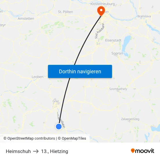 Heimschuh to 13., Hietzing map