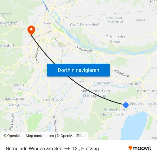 Gemeinde Winden am See to 13., Hietzing map