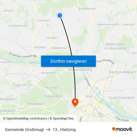 Gemeinde Großmugl to 13., Hietzing map