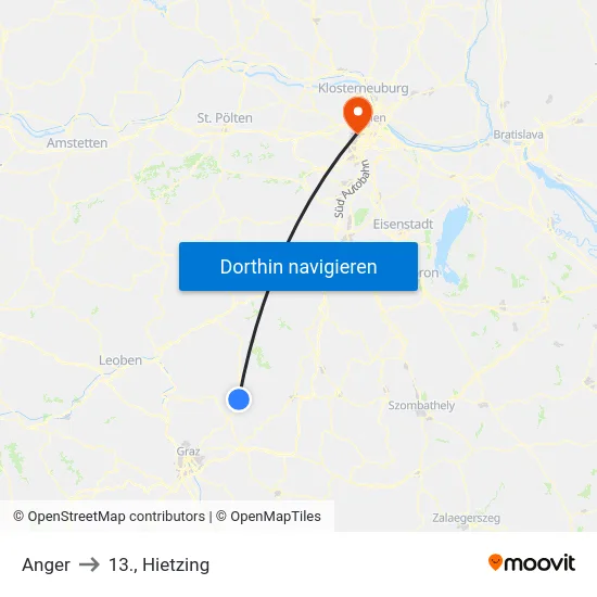 Anger to 13., Hietzing map