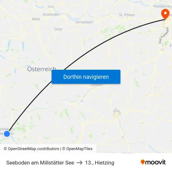 Seeboden am Millstätter See to 13., Hietzing map