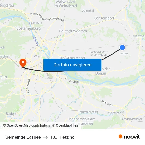 Gemeinde Lassee to 13., Hietzing map