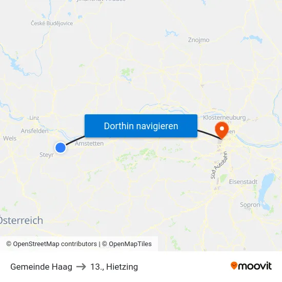 Gemeinde Haag to 13., Hietzing map