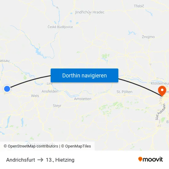 Andrichsfurt to 13., Hietzing map