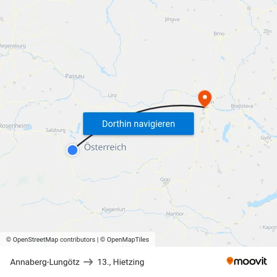 Annaberg-Lungötz to 13., Hietzing map