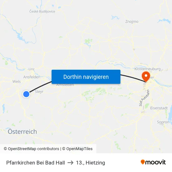 Pfarrkirchen Bei Bad Hall to 13., Hietzing map