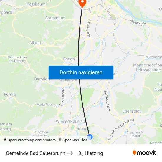 Gemeinde Bad Sauerbrunn to 13., Hietzing map