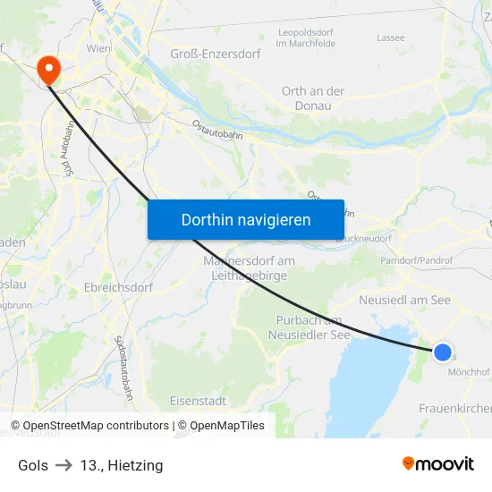 Gols to 13., Hietzing map