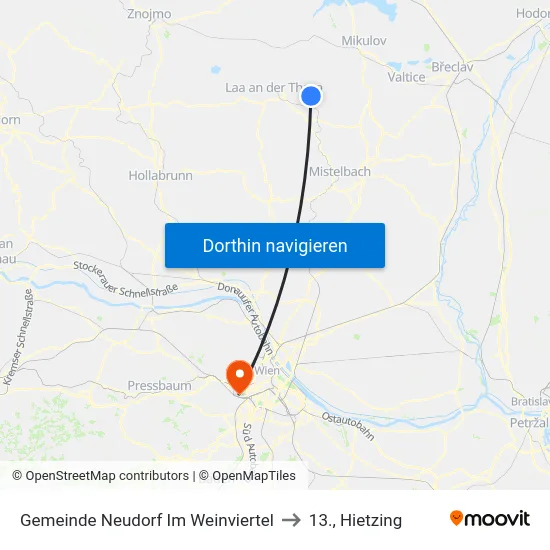 Gemeinde Neudorf Im Weinviertel to 13., Hietzing map