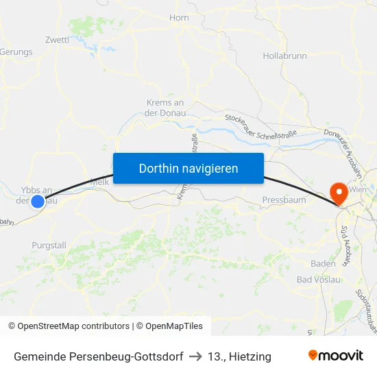 Gemeinde Persenbeug-Gottsdorf to 13., Hietzing map