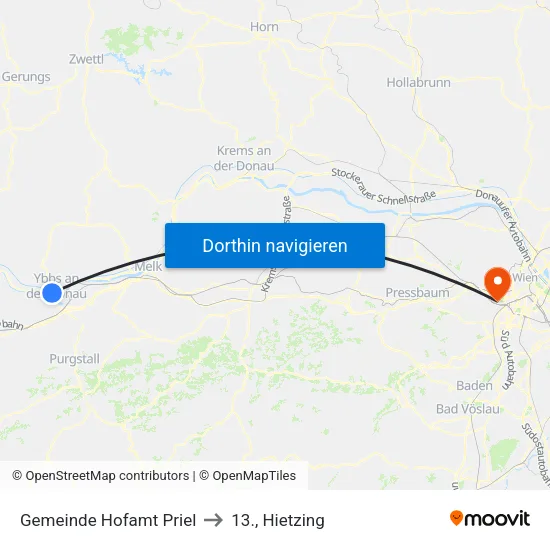 Gemeinde Hofamt Priel to 13., Hietzing map
