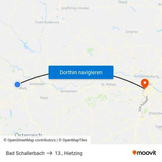 Bad Schallerbach to 13., Hietzing map