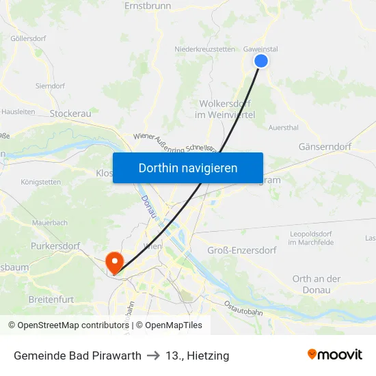 Gemeinde Bad Pirawarth to 13., Hietzing map