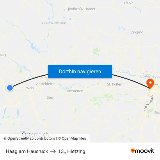 Haag am Hausruck to 13., Hietzing map