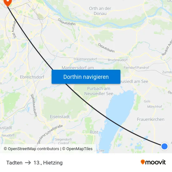 Tadten to 13., Hietzing map