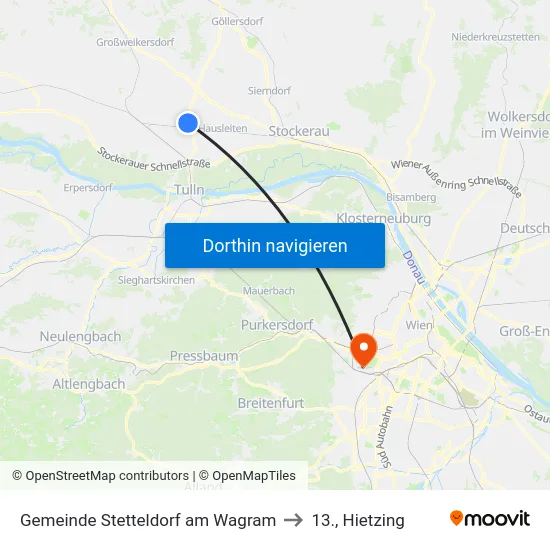 Gemeinde Stetteldorf am Wagram to 13., Hietzing map