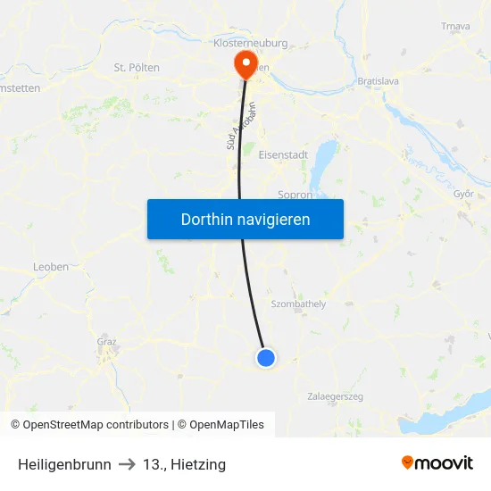 Heiligenbrunn to 13., Hietzing map