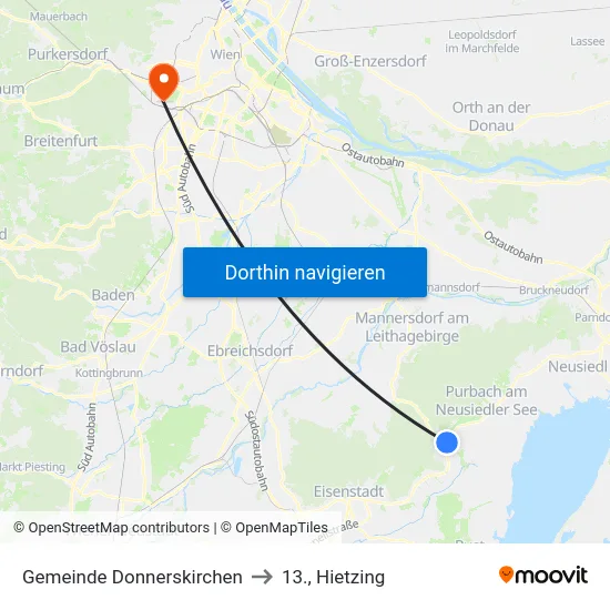 Gemeinde Donnerskirchen to 13., Hietzing map