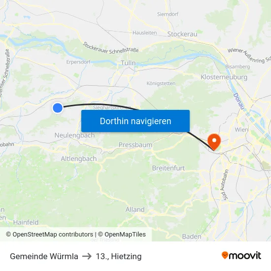 Gemeinde Würmla to 13., Hietzing map