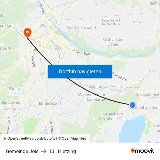 Gemeinde Jois to 13., Hietzing map