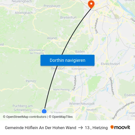 Gemeinde Höflein An Der Hohen Wand to 13., Hietzing map