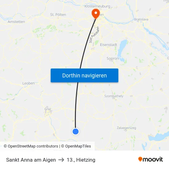 Sankt Anna am Aigen to 13., Hietzing map