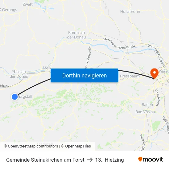 Gemeinde Steinakirchen am Forst to 13., Hietzing map
