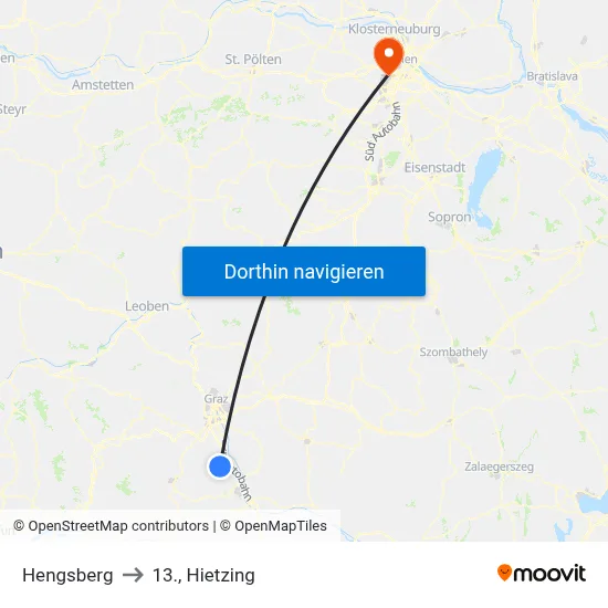 Hengsberg to 13., Hietzing map